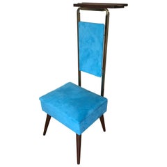 Mid-Century Modern Valet Butlers Chair in Turquoise Fabric