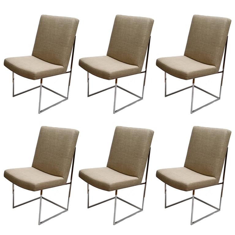 Set Of Six Milo Baughman Dining Room Chairs For At 1stdibs Set Of Six Milo Baughman Dining Room Chairs For