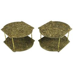 Pair of Italian Marble and Brass End Tables 10