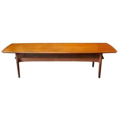 Elegant Mid-Century Modern Danish Teak Coffee Table with Pull Out Trays