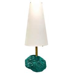 Roberto Giulio Rida Rock Form Glass and Brass Table Lamp