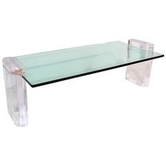 Lucite and Glass Coffee Table 2