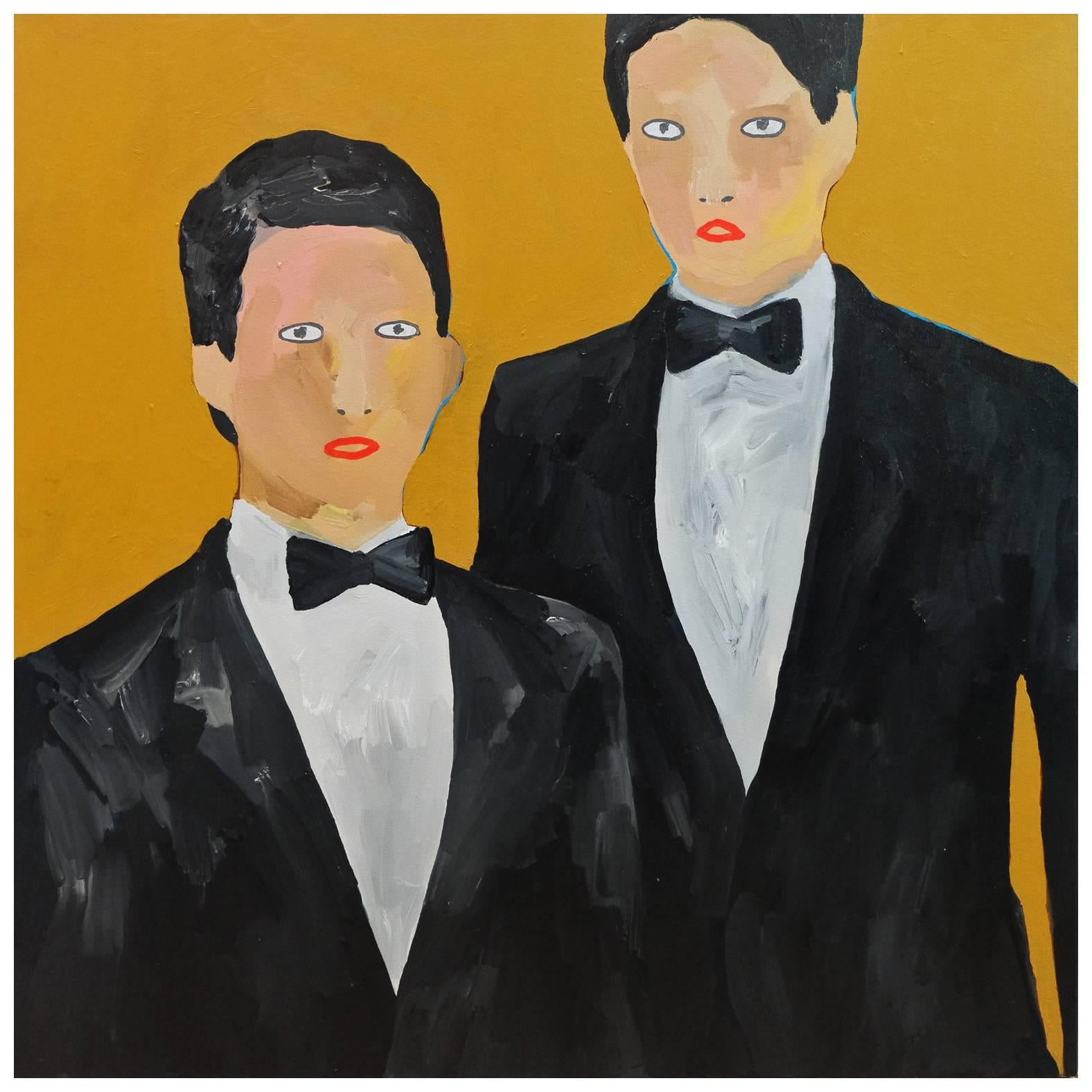 'The Hopefuls' Portrait Painting by Alan Fears Pop Art Bowties