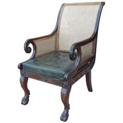 20th Century English Cane Regency Style Chair, Fine Quality