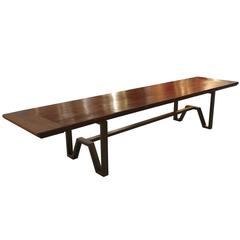 Walnut Table, One Piece Top on a New Base 8