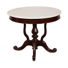 Antique Marble-Top Occasional Table