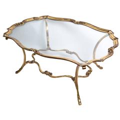 French Bronze and Glass Top Coffee Table
