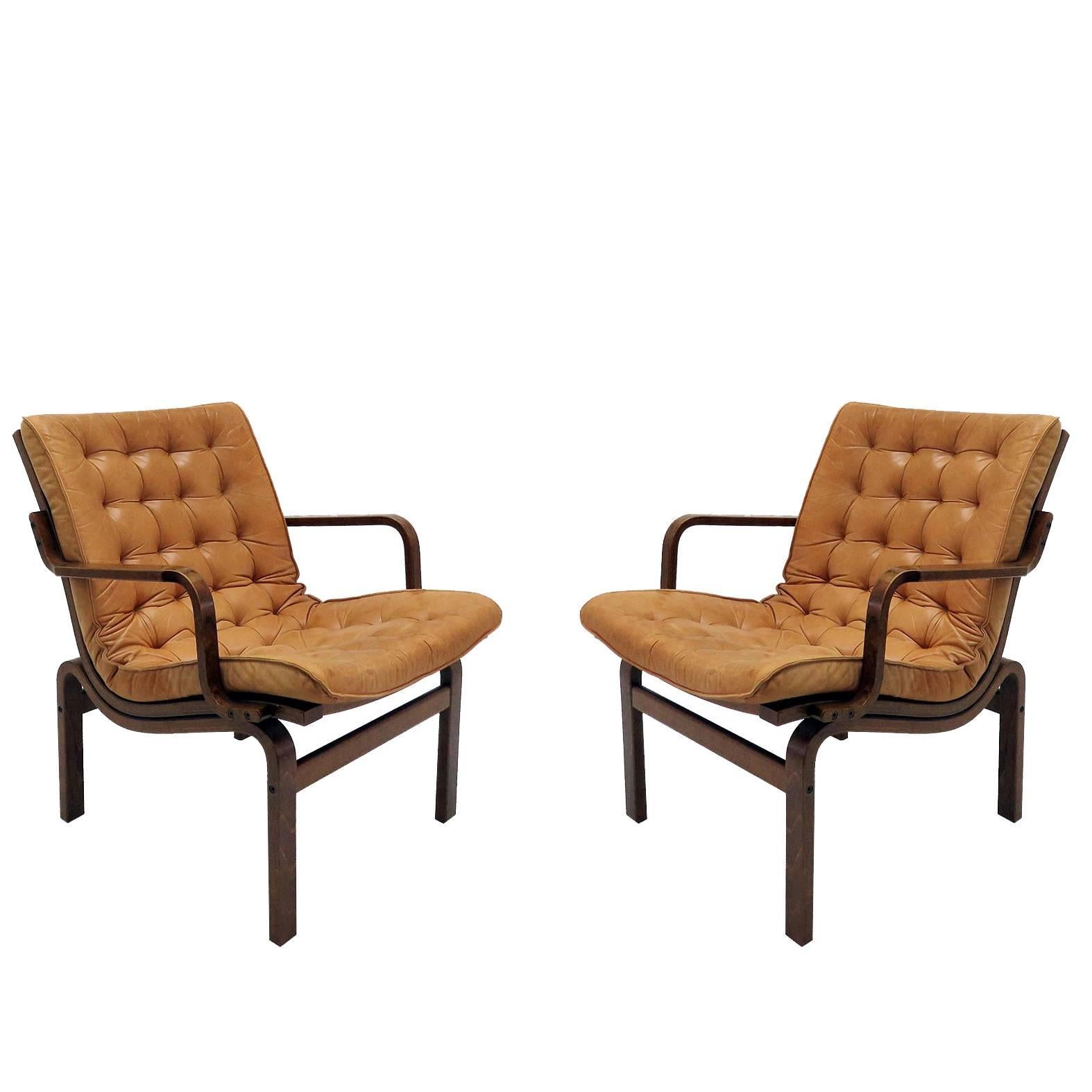 Danish Bentwood Leather Chairs