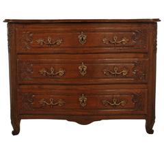 Large 18th Century French Louis XV Period Walnut Commode or Chest of Drawers