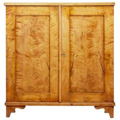 19th Century Swedish Birch Fitted Cupboard Cabinet