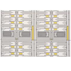 Mid-20th Century Frank Lloyd Wright Schumacher Grey Yellow Linen 4-Yard Panel 10
