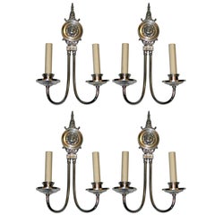 Set of Four Silver Plated Sconces