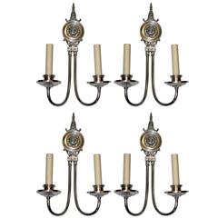 Set of Four Silver Plated Sconces 1