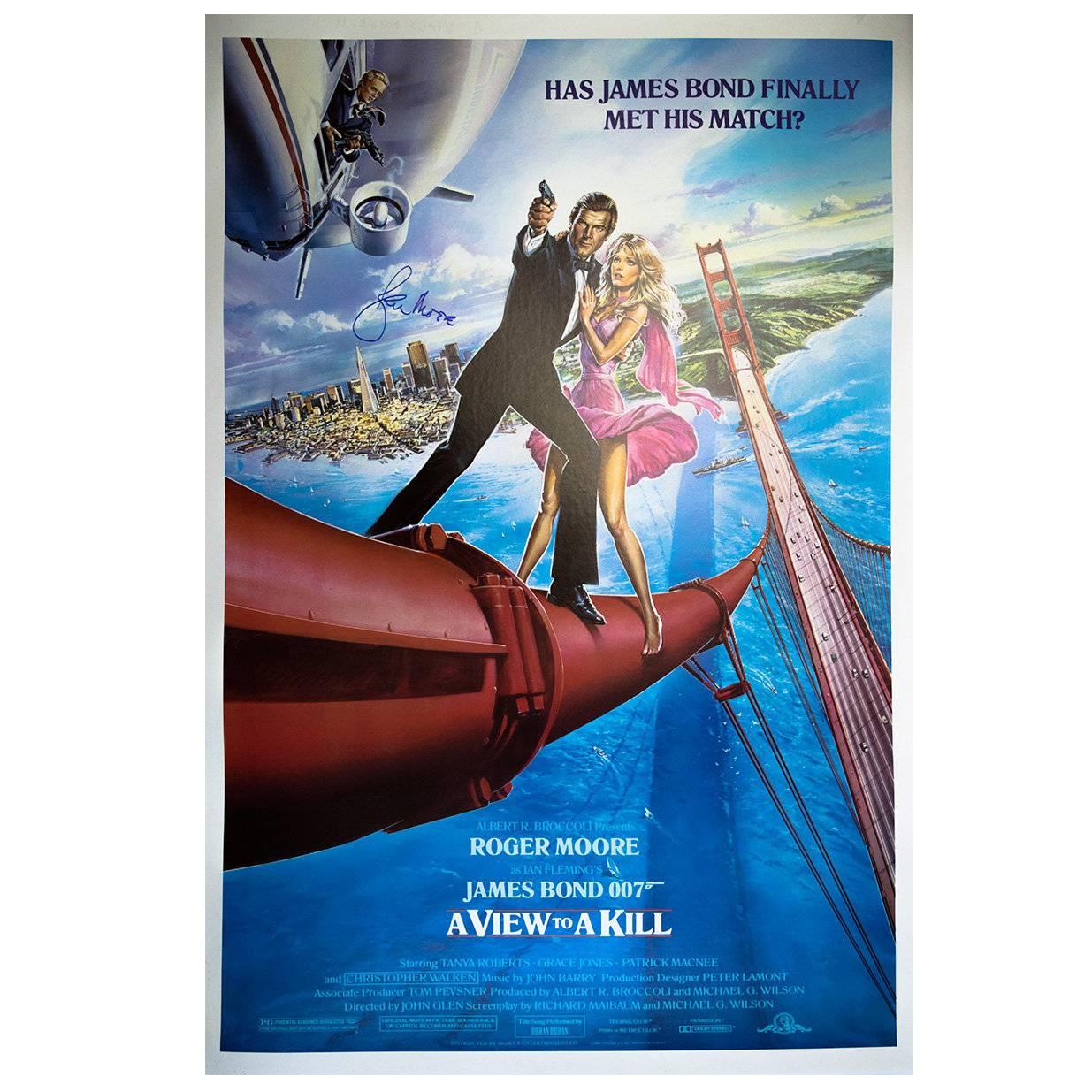 Hand Signed by Roger Moore, a View to a Kill, 1985