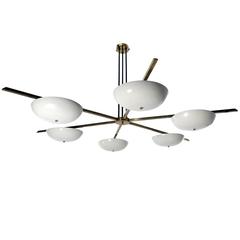 Large 1960s Stilnovo Style Atomic Age Chandelier 3