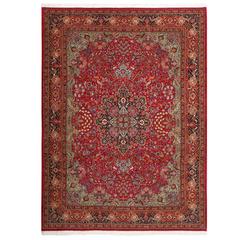 Vintage Animal Motif Tabriz Persian Rug 1