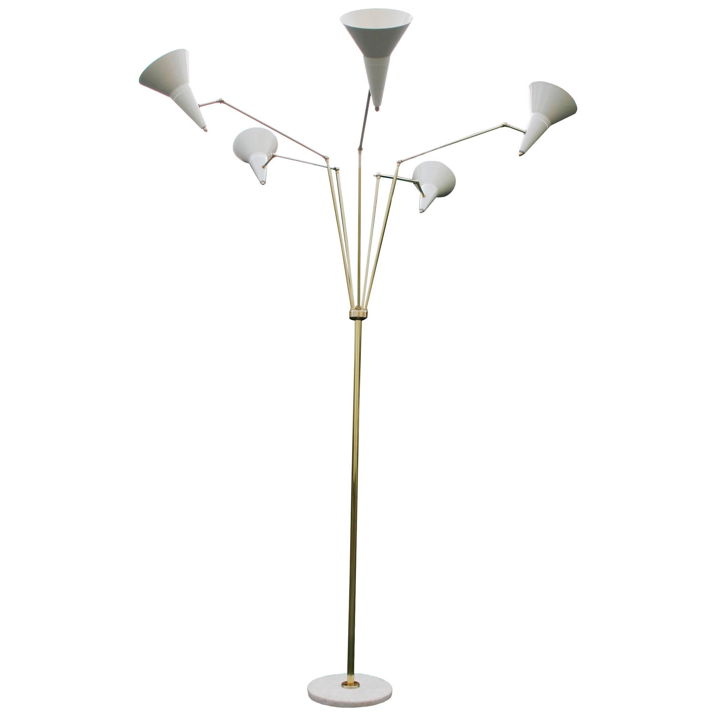 Italian Articulating Floor Lamp For Sale