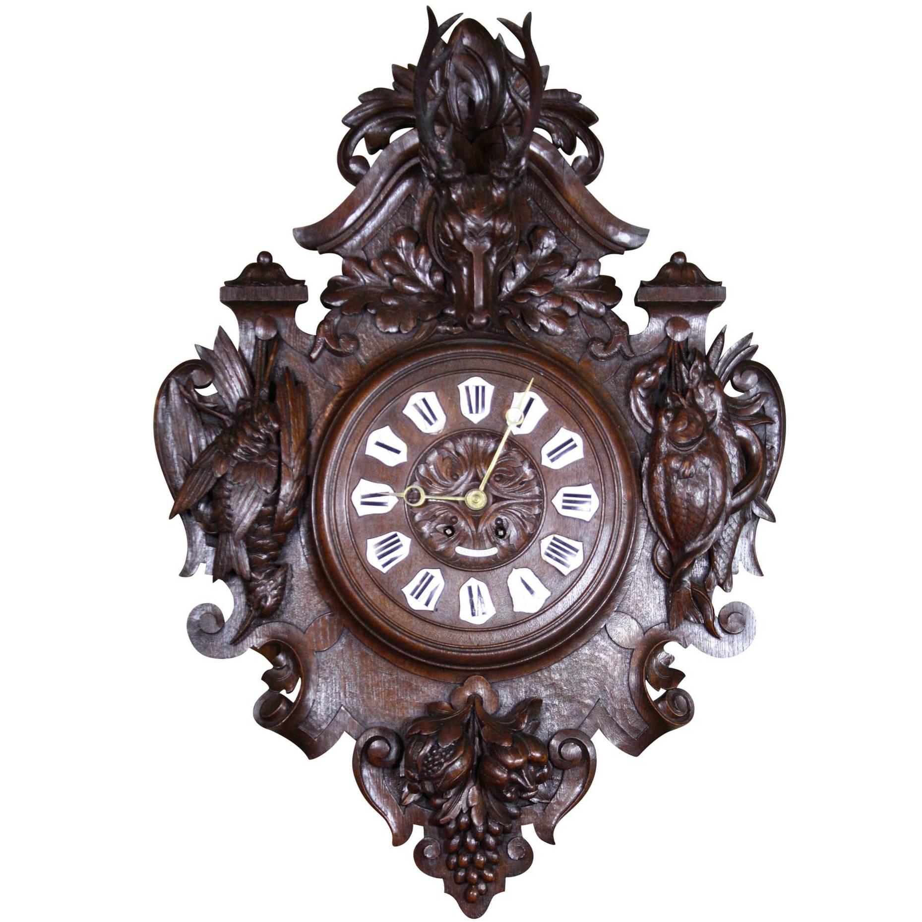 19th Century French Hunt Clock Signed Jean A. Rennes