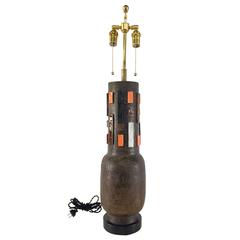 Aldo Londi for Bitossi Large Table Lamp with Multicolored Ceramics 5