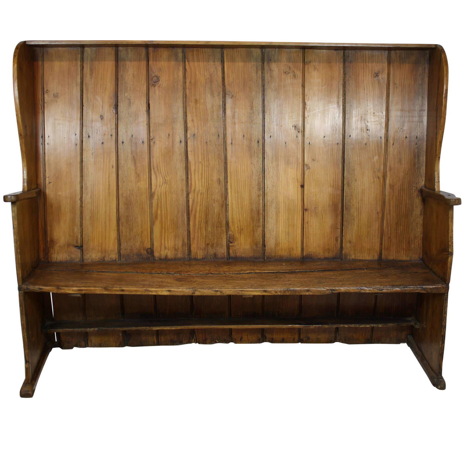 English Pine Country Settee, circa 1830