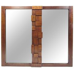 Mid-Century Brutalist Wall Mirror by Lane 11