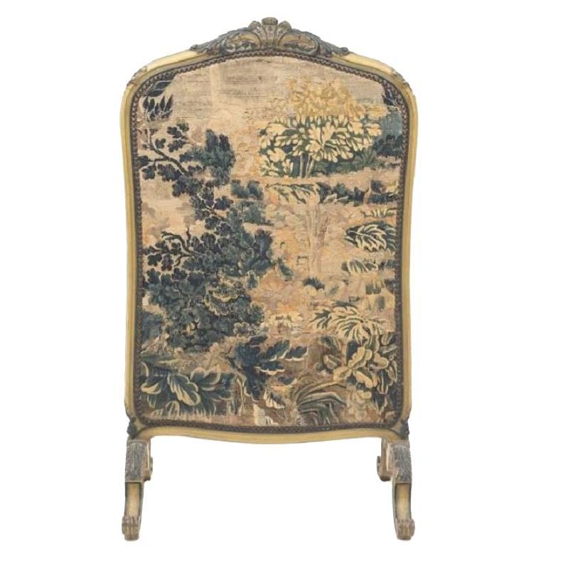 19th Century Louis XV Style Fire Screen with "Aubusson" Tapestry