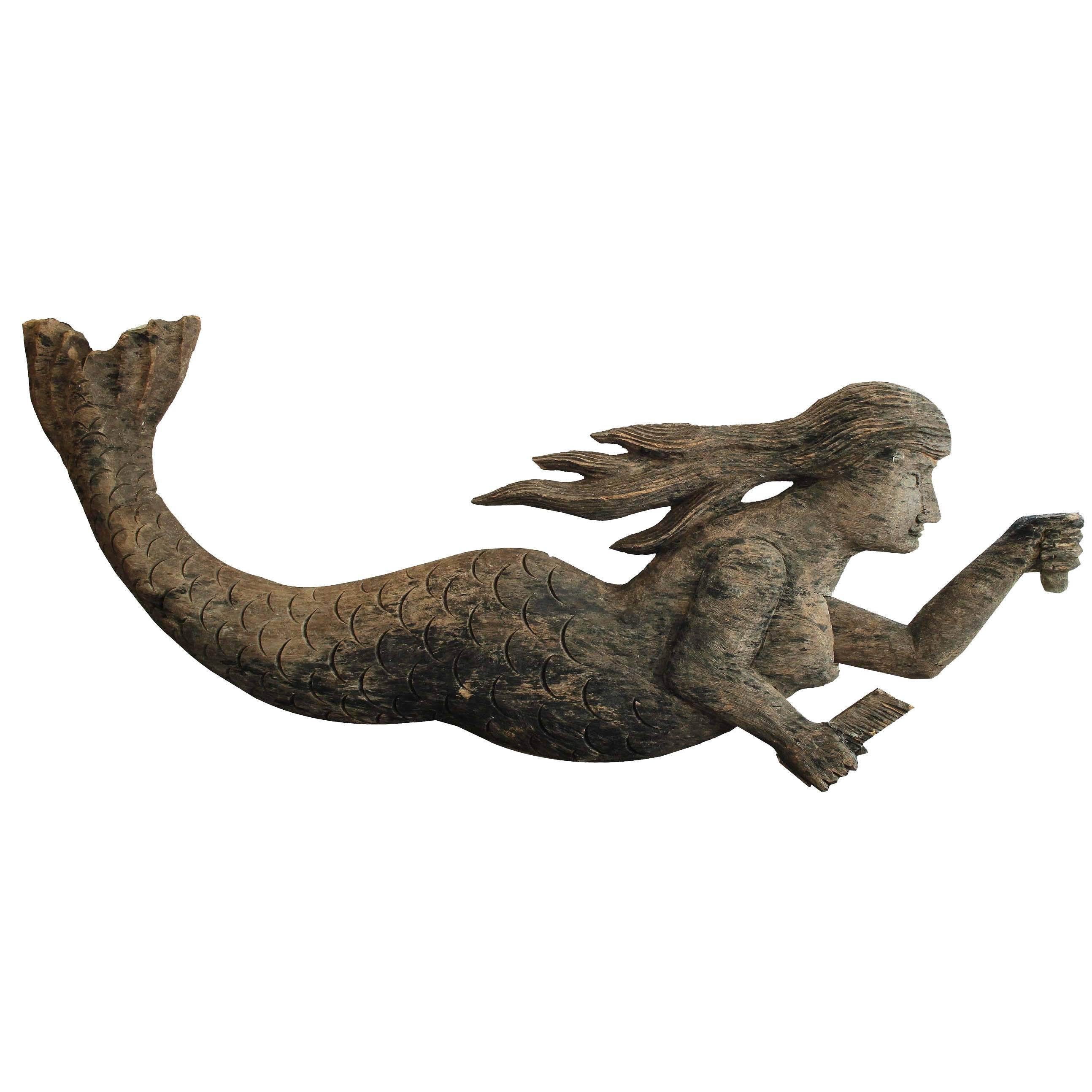 Antique Folk Art Mermaid