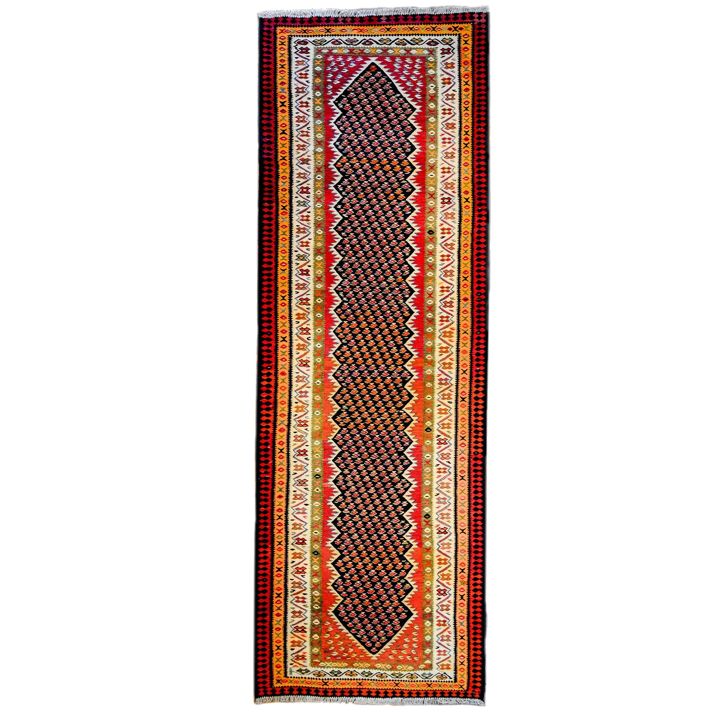 Mid-20th Century Kurdish Kilim Runner For Sale