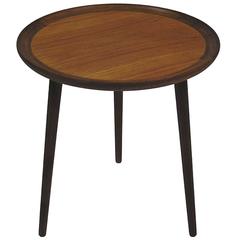 1960s Round Tripod-Leg Teak Side Table by Anton Kildeberg