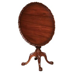 Carved Mahogany Tilt-Top Pie Crust Table