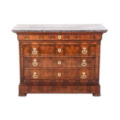 Antique Louis Philippe-Style Flame Mahogany Commode Circa 1840