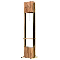 Mid-Century Modern Brass and Laminate Grandfather Clock 8