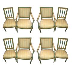 Set of Eight Painted Italian Directoire Dining Chairs 12