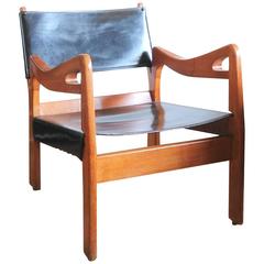 Rare Solid Oak Armchair by Guillerme & Chambron, France, 1960s 11