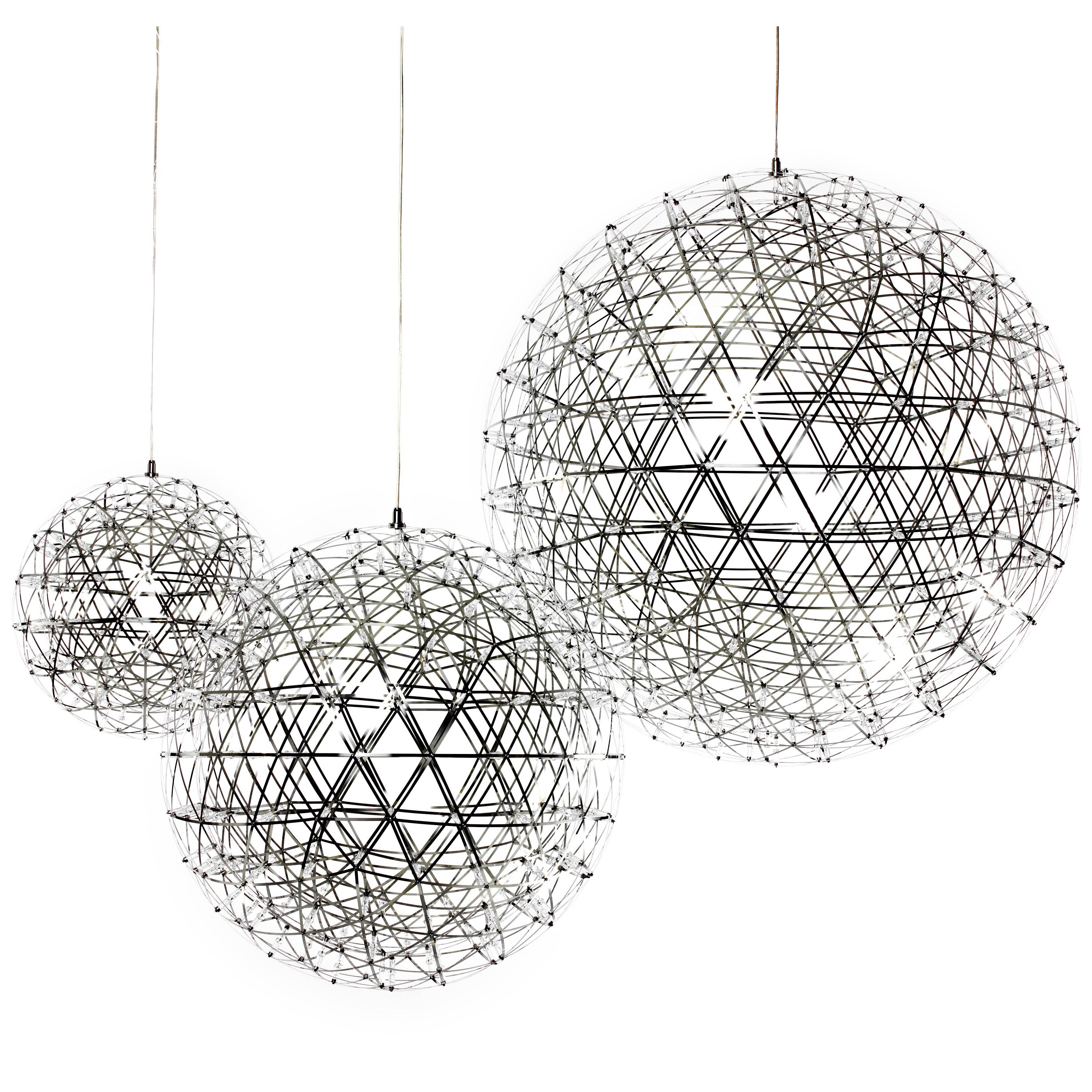 Moooi Raimond Suspension Light Fixture in Stainless Steel and LED Lights For Sale