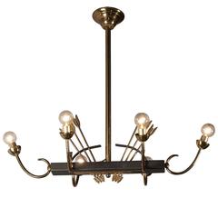 Arrow Pierced Six-Light Chandelier, French, 1950s 9