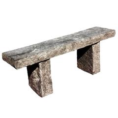 Japanese Antique Hand-Carved Granite Bench Awaits Your Fine Garden Setting
