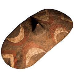 Stunning Tutsi Shield, Carved Painted Wood Raised Mid-Section, Mid-20th Century