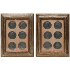 Set of 12 Grand Tour Pewter Medallions of the Roman Emperors