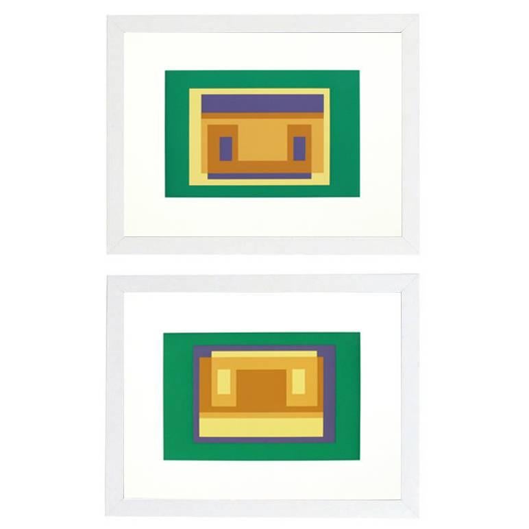 Pair of Lithographs by Josef Albers from Formulation and Articulation