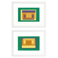 Pair of Lithographs by Josef Albers from Formulation and Articulation 1