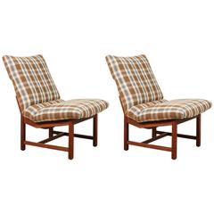 Pair of Attributed to Milo Baughman Upholstered Side Chairs 12