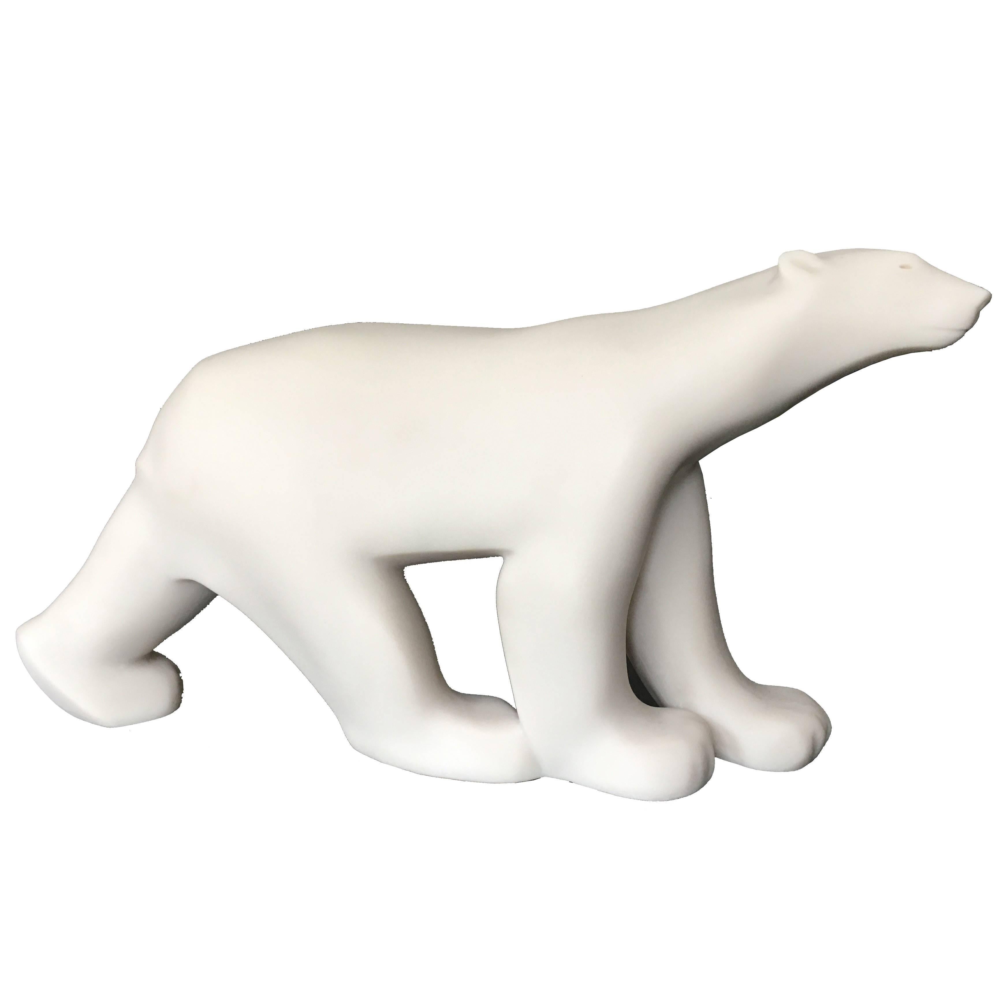 Art Deco Polar Bear Bronze by Pompon 'Ours Blanc' For Sale