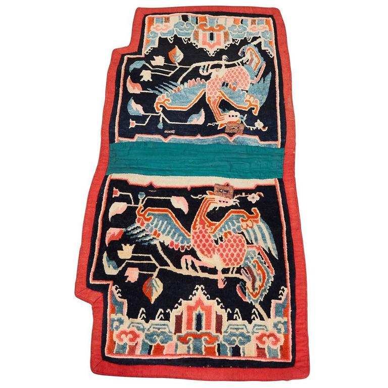 Antique Tibetan Wool Saddle Blanket For Sale at 1stdibs