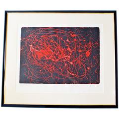 Rare Signed Aquatint Etching L’Oiseau De Feu ‘Firebird’ by Joan Miro