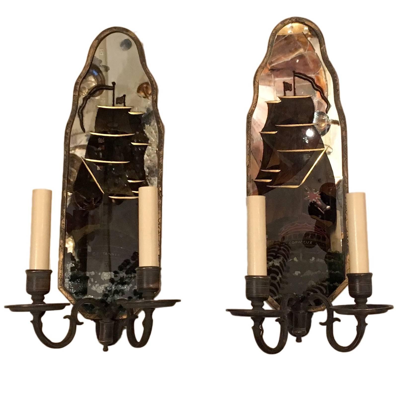 Pair of Nautical Sconces For Sale