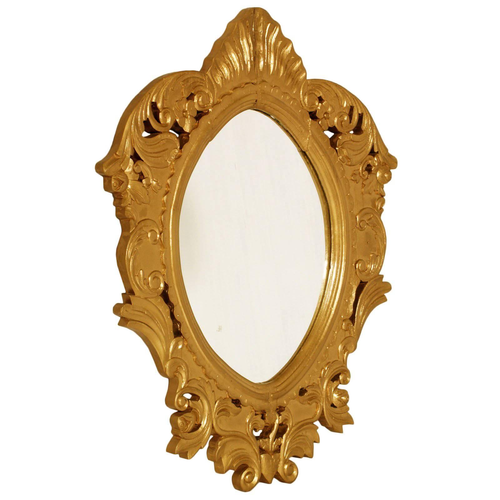 18. Jahrhundert Barock, schwerer, arabischer, massiver Spiegel, handgeschnitzt, vergoldetes Holz