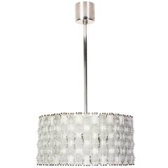 Fantastic Kaiser Primat Ice Textured Crystal Drum Chandelier