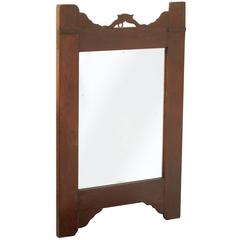 Late 19th Century Country Art Nouveau Mirror, Walnut, Restored Finished Shellac 4