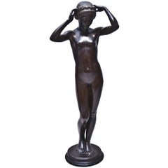 Bronze Sculpture “Nude of Young Woman” by K. Gabriel, 1913